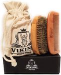 Beard Comb and Boar Bristle Brush Set Kit for Men