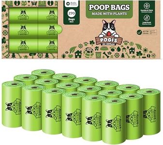 Pogi sacs à crottes pour chiens – à base de plantes, résistants et compostables (certifiés ASTM D6400) – 270 sacs
