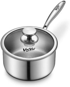 Titanium Pans for Cooking,3 Quart Uncoated Hammered Titanium Pro Non Stick Sauce Pan with Lid,Induction & Oven-Safe,PFAS Free Cookware