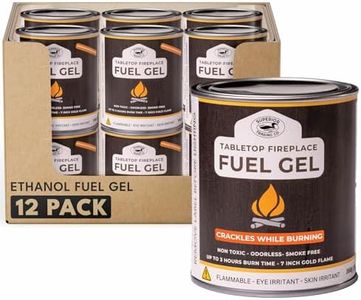 Superior Trading Co. Real Flame Gel Fuel Cans for Fireplace, Clean-Burning Ethanol Fuel Gel, Smoke-Free, 3-Hour Burn, Indoor Safe, 368g, 12 Pack