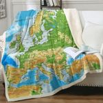 Sleepwish Map Blanket Throw Blue Gr