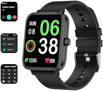 Smart Watch for Men Women Fitness Tracker Watch for iPhone Samsung Android Phone Compatible, SmartWatch with Pedometer, Heart Rate/Sleep Monitor, Blood Oxygen, IP68 Waterproof (Black)