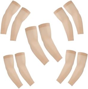 KUHNMARVIN Women Compression Arm Sleeves for men to Cover Arms Tattoo Cover-Up Volleyball Sleeve Softball Pickleball (5Pairs Nude)