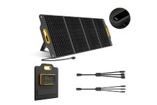 Powerness 120 Watt 18V Portable Solar Panel Solar Charger with LCD Digital Window, Foldable Solar Panel with USB-C Cable&USB-A Output, for Portable Power Station Solar Generator, RV, Camping, Outdoors