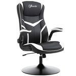 Vinsetto Gaming Chair Ergonomic Computer Chair with Adjustable Height Pedestal Base, Home Office Desk Chair Faux Leather Exclusive Swivel Chair, Black