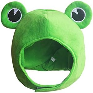 Soarsue Cute Plush Frog Hat Cap for Halloween Costume Cosplay Party (green)