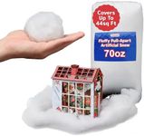 PREXTEX Fake Snow - 70oz - Hypoallergenic & Flame-Resistant Fake Christmas Snow - Polyester Material - Packaged in Vacuum Sealed Bag - White Snow for Holiday Decorations