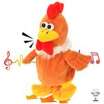 Hopearl Talking Chicken Repeats What You Say Walking Chick Electric Interactive Animated Toy Speaking Plush Buddy Gifts for Toddlers Birthday, 9''