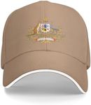 Australia National Emblem Hat Support Australia Coat of Arms Baseball Cap Australian Hat for Women Men Adjustable Hat, Natural, One Size