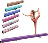 8FT/9FT Folding Balance Beam, FINCOME Gymnastics Beam Equipment PU Leather Cover for Kids Adults, with Non Slip Rubber Base Carry Handle for Practice, Physical Therapy and Professional Home Training