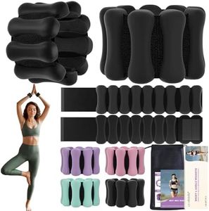 Wrist Weights, LC-dolida Ankle Weights for Women Men, Adjustable Wrist Weighted Bracelet for Home Gym Workout, Walking, Running, Pilate, Yoga, Exercise, Strength Training, Set of 2 (1LB Each), Black