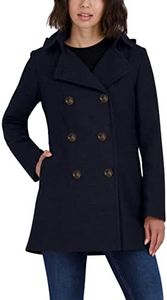Nautica Women's Peacoat Wool Blend Double Breasted Winter Coat, Navy Seas, X-Large