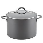 Circulon 83909 Radiance Hard Anodized Nonstick Stock Pot/Stockpot with Lid - 10 Quart, Gray