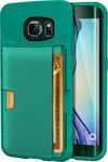 Silk Galaxy S6 edge Wallet Case - Q Card Case for Samsung Galaxy S6 edge - Ultra Slim CM4 ProtectiveKickstand Credit Card Carrying Case (Pacific Green)