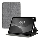 kwmobile Case Compatible with Apple iPad mini 6 (2021) / iPad mini 7 (2024) - Slim Book Style Tablet Cover with Stand Feature - Grey