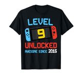 Level 9 Unlocked 9th Video Gamer Birthday Boy Girl Gifts T-Shirt