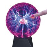 Global Gizmos 48920 6 Inch Mega Plasma Ball | Touch & Sound Activated | Multi-Coloured Lightning Display | Light Up Electric Globe Lamp | Night Light