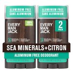Every Man Jack Sea Minerals + Citron Men’s Deodorant - Stay Fresh with Aluminum Free Deodorant For all Skin Types - Odor Crushing, Long Lasting, with Naturally Derived Ingredients - 85g