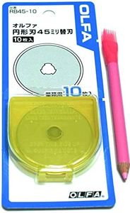 OLFA 45mm Tungsten Tool Steel Rotary Blades,Set of 10, Marking Pen [Japan Import] (45mm x 10)
