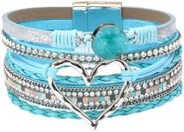 KunBead Leather Sparkly Wrap Blue H