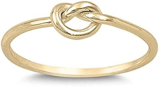 Gold-Tone Infinity Knot Promise Ring .925 Sterling Silver Love Band Size 4