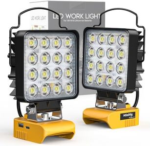 2Pcs Cordless LED Work Light for Dewalt 18v 20v Battery, 48W 4800Lumens Underhood Work Light Tool Gifts for Men, with USB & Type-C Charging Port for Workshop,Garage,Jobsite,Car Repairing