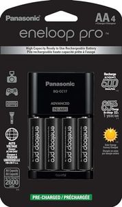 Panasonic K-KJ17KHCA4A Advanced Individual Cell Battery Charger Pack with 4 AA eneloop pro High Capacity Ni-MH Rechargeable Batteries