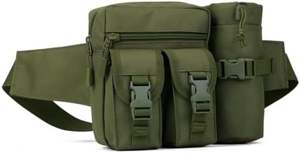 Huntvp Tactical Waist Pack Pouch With Water Bottle Pocket Holder Waterproof Molle Fanny Hip Belt Bag (Army Green)