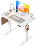 FEZIBO Electric Standing Desk 100 X 60 cm Heigh Adjustable Standing desk with digital display panel, Ergonomic Home Office Desk for sit stand Table with Splice Board & White Wood Grain Surface