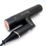 Skin Research Institute DryQ “Smart” Hair Dryer - Super Lightweight, Foldable - Powerful, Quiet Motor - Infrared and Ionic Technology - 3 Magnetic Attachments - Heat Control with Locking Switch