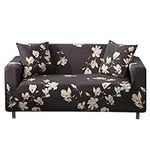 HOOBUY Printed Sofa Cover Stretch Couch Covers Sofa Slipcovers for 2 Cushion Couch and Loveseat with Two Free Pillow Case(YLK, 2 Seater/Loveseat)