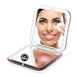 OMIRO Folding Compact Mirror, 1X/15X Magnification 3½” Pocket Size Square Hand Mirror for Travel Makeup (Gold)