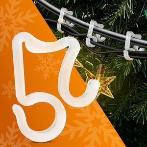 100 Pcs Christmas Light Clips Outdoor Gutter Hooks for Outdoor Lights - Gutter Light Clips Christmas Light Gutter Clips for Hanging Outdoor Lights