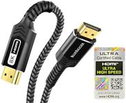 BlueRigger Certified 10K 8K HDMI Cable - 3FT (8K 60Hz Ultra HD, 48Gbps High Speed, eARC, HDR10, 4:4:4, HDCP 2.3) - Compatible with Game Consoles, HDTV, Apple TV, Monitor, Blu-Ray