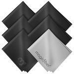 MagicFiber Microfibre Cleaning Cloths - For All LCD Screens, Tablets, Lenses and Other Delicate Surfaces (5 Black and 1 Grey, 6 x 7 Inch)