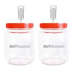 Gutbasket Fermenter 1 L (2 Jars)- Glass Fermentation Jar with Airlock and Lid | Ideal for Making Small Batches of Fermented Beverage at Home