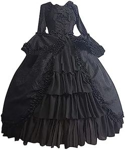 Generic my orders wedding guest dress Medieval Dress for Women Princess Dres Victorian Renaissance Dress Plus Size Vintage Lace Corset Medieval Dresses Ball Gow Black, Large