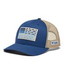 Columbia Unisex's PFG Fish Flag Mesh Snap Back Cap, Carbon/Ancient Fossil, One Size