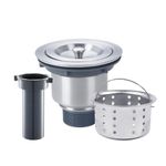 Yutong Kitchen Sink Drain Strainer, 4.5 Inch Sink Strainer with Removable Deep Waste Basket Strainer Assembly Sealing Lid, Stainless Steel and PP