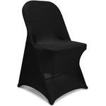 LEBENGURU 100 Pack Black Spandex Folding Waterproof Chair Cover, Stretch Elastic Fitted Chair Cover Protector for Wedding, Party, Banquet and Other Special Events