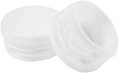 Prescott Plastics 1.25" Inch Round Plastic Plug Insert (100 Pack), White End Cap for Metal Tubing, Fence, Glide Insert for Pipe Post, Chairs and Furniture Legs