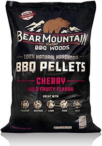 Bear Mountain Premium BBQ All Natural Mild and Sweet Cherry Smoker Wood Chip Pellets for Outdoor Gas, Charcoal, and Electric Grills, 40 Pound