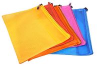 RangTeq Document Zip Bag Pouch A5 Large Size for Cell Phones/Money/Coins/Receipt/Books/Paints/Cosmetics/Tools(Pack of 5) (Multicolor)