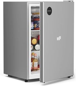 Upstreman 2.5 Cu.Ft All-Refrigerator Mini Fridge, Single Door Small Refrigerator, Dorm Fridge with 7 Adjustable Thermostat, Compact Refrigerator for Office, Bedroom or Dorm, Silver-CR26