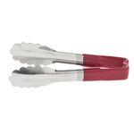 Vollrath One-Piece Red Color-Coded Kool-Touch Tongs 6"