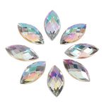 500pcs 7x15mm White Crystal Rhinestone, Horse Eye Shape AB Gems Acrylic Rhinestone for Wedding DIY Party Decor