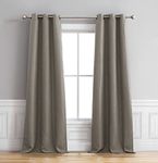 Bella Luna Henley Faux Linen Room Darkening 76 x 84 in. Grommet Curtain Panel Pair, Grey