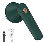 Electric Lint Remover for Clothing Sweater, LULUWA Rechargeable Fabric Shaver Bobble Remover Anti Pilling Razor Coat Hair Ball Trimmer for Clothes Quick and Effective Removal (Dark Green)