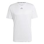 adidas Mens HIGH Intensity Slogan Training TEE Shirt, White/Black, Medium US