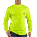 Carhartt Men's Big & Tall High Visibility Force Color Enhanced Long Sleeve Tee,Brite Lime,X-Large Tall
